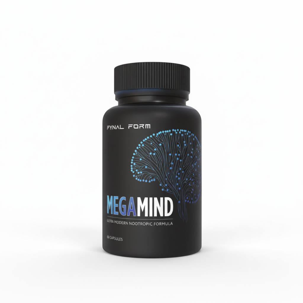 MegaMind focus and memory supplement bottle product photo